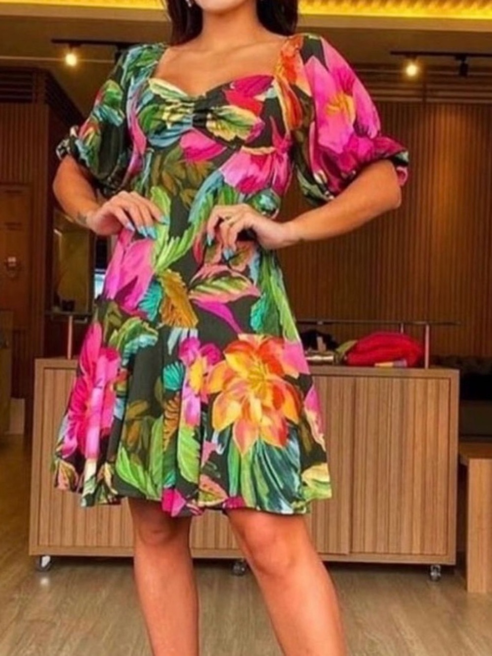 Farm Rio Tropical Floral Mini Dress Vacationcore Resortwear Sz P 2-4 - Picture 3 of 8